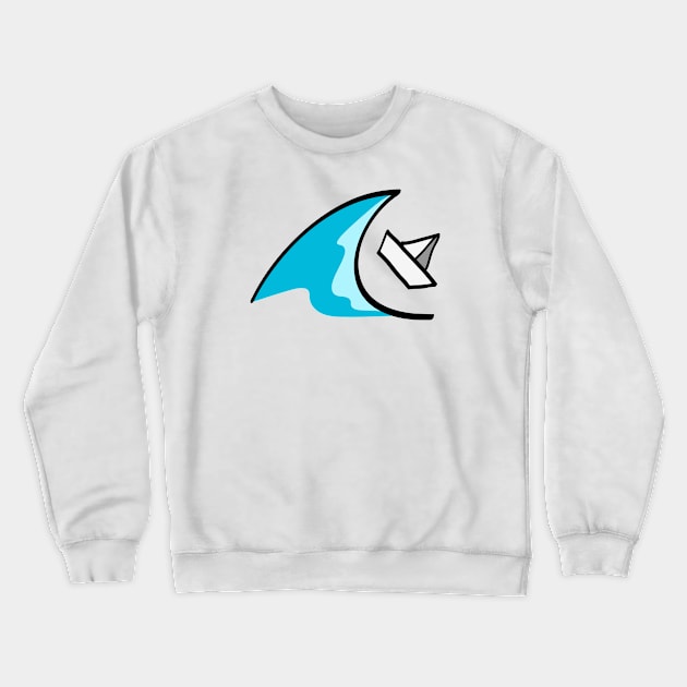 Boat in the waves Crewneck Sweatshirt by schlag.art